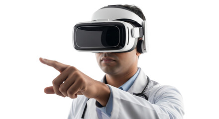 Medical Professional Using VR Headset for Future of Digital Health Innovation