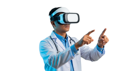 Doctor Immersed in Virtual Reality: Revolutionizing Healthcare with Advanced VR Technology and Digital Innovation