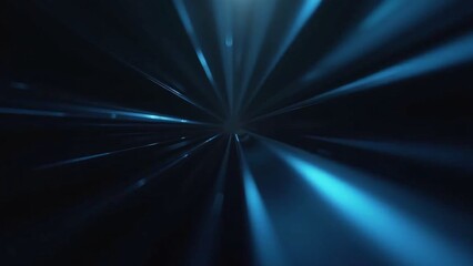 Corporate video transition with a sleek graphic of black and blue glass-like rays, featuring fluid movement and a modern, professional style, perfect for introductions and scene changes.