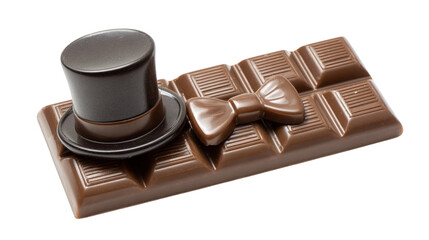 Delicious Chocolate Bar with a Top Hat and Bow Tie A Sweet Treat for Confectionery Lovers and Chocolate Enthusiasts