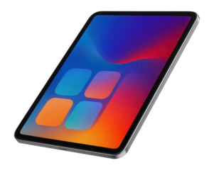 Tablet with screen and shadow for web design mockup.