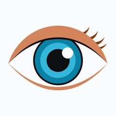 Vibrant blue eye with clear vision and detailed iris, symbolizing sight, perception, and awareness, perfect for medical or creative projects.