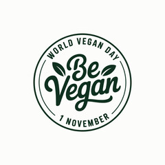 Fototapeta premium World Vegan Day, World Vegan t-shirt design, Vector Design