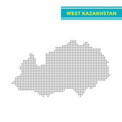 Dotted map of West Kazakhstan Region in Kazakhstan