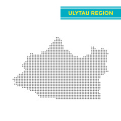 Dotted map of Ulytau Region in Kazakhstan