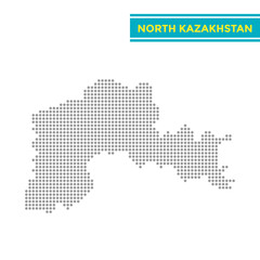 Dotted map of North Kazakhstan Region in Kazakhstan