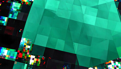 Abstract Green Pixelated Geometric Background