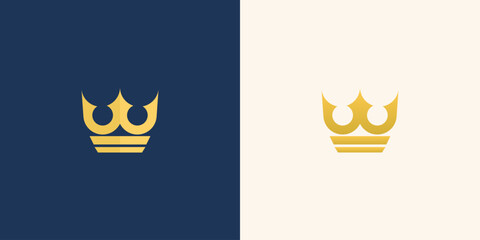 Elegant crown logo design with modern flat style. Royalty, luxury, and premium symbol for branding, fashion, jewelry, business identity, and exclusive company. Simple and timeless vector emblem.