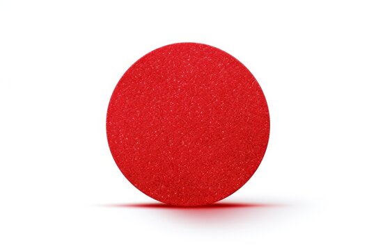 Vibrant red circle on a pristine white background creating a striking visual contrast for impact