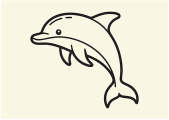 Dolphin line art Vector