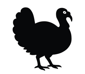 Fototapeta premium Turkey silhouette vector with white background
