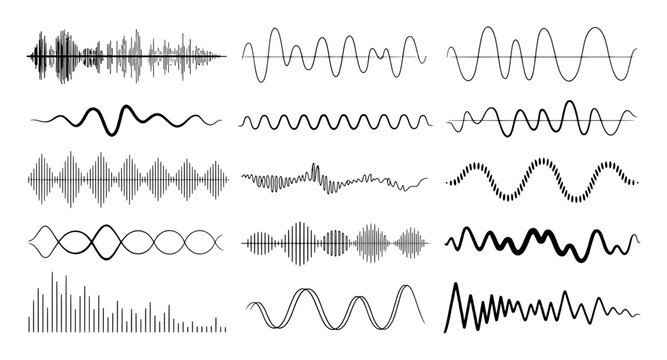 Collection of Diverse Sound Waveforms and Audio Visualizations