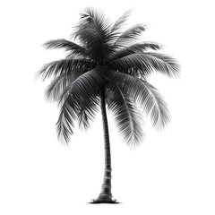 Tall coconut palm tree silhouette high resolution picture