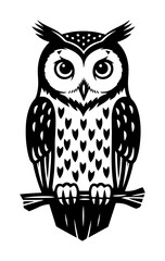 Greek Owl of Athena – Vintage Engraved Vector