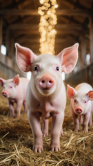 The vertical cascade of bokeh adds a festive, joyful tone. Perfect for stories about humane treatment.