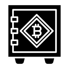 Crypto Vault Glyph Vector Icon