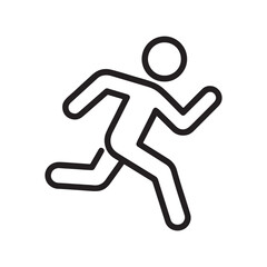 Running Athlete Outline Icon Vector on White Background