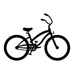 Fototapeta premium Silhouette of a Classic Cruiser Bicycle with Upright Handlebars and a Comfortable Saddle Design for Relaxed Riding