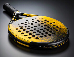 Modern padel racket with sleek design, perforated face, and sporty professional look