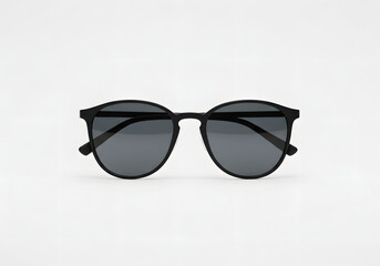 Close-up view of a pair of black sunglasses.