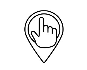 Obraz premium Hand Location logo 