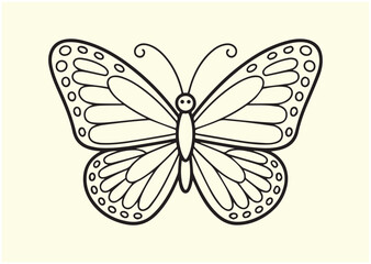 Butterfly line art Vector