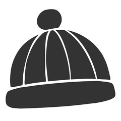 black silhouette beanie illustration