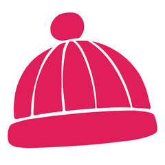 red silhouette beanie illustration