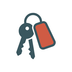 keys on keychain icon color vector on white background
Vector color flat icon on white background