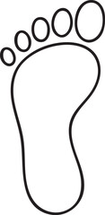 Footprint Symbol in Outline, Line Art of Human Footprint, Clean Footprint Outline Design.