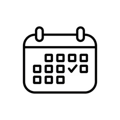 Calendar with a checked date, isolated on transparent background