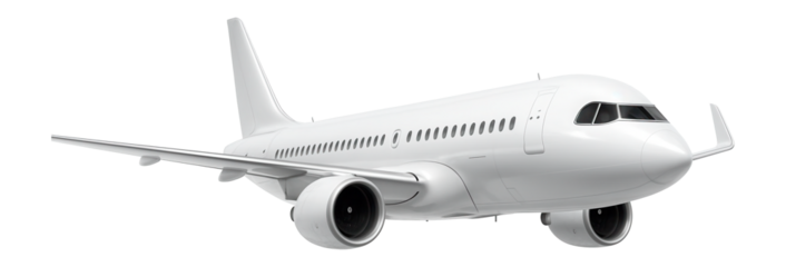 White airplane isolated .