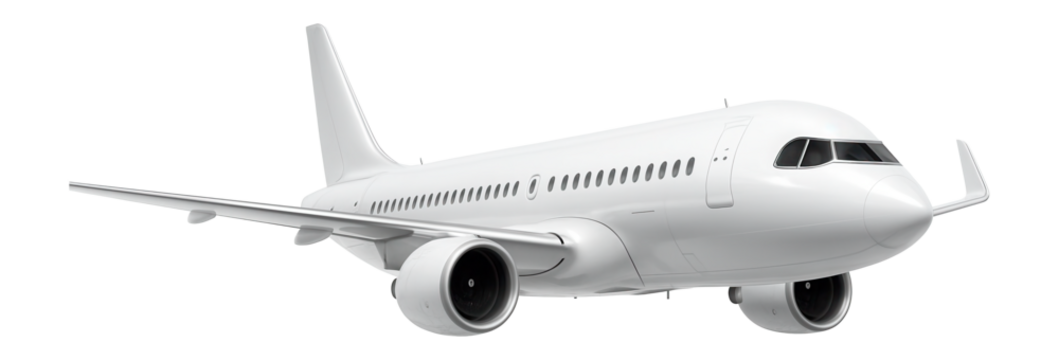 White airplane isolated .
