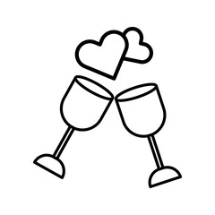 Linear romantic dinner icon , Thin line romantic dinner vector illustration on white background
