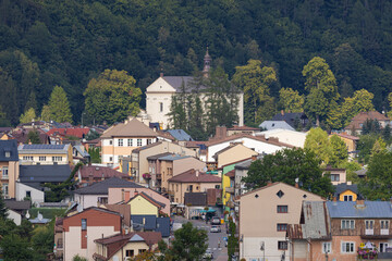 Zapopradzie w Muszynie - widok na centrum