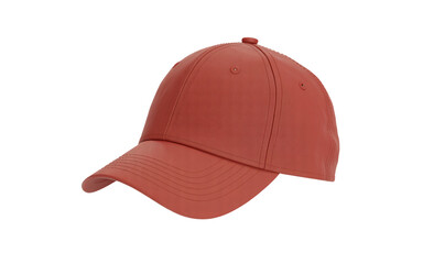 Fototapeta premium A textured terracotta baseball cap isolatedon transparent background
