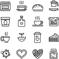 Neapolitan Black Line Editable Icons set