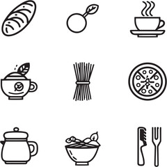 Neapolitan Black Line Editable Icons set
