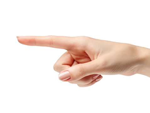 Close-up of a light-skinned hand pointing right (1)