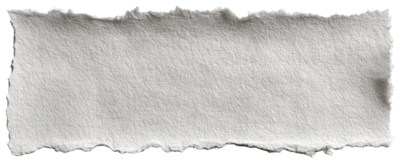 A ragged, light gray torn piece of paper