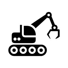 bulldozer excavator isolated on white