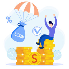 Illustration vector graphic cartoon character of loan
