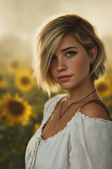 Realistic painting of a woman
