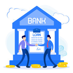 Illustration vector graphic cartoon character of loan