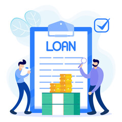 Illustration vector graphic cartoon character of loan