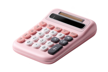 Chic pink calculator with display, buttons, and sleek design