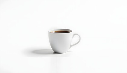 Obraz premium Single cup of coffee on white background