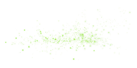Obraz premium Light Green Magical Glowing Particles, Burst with Confetti and Firework Spark Elements for Celebration Design