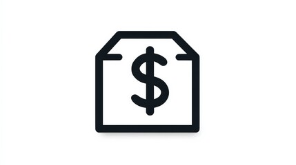 Obraz premium Simple Shipping Icon Featuring a Dollar Sign for E-commerce and Logistics Applications