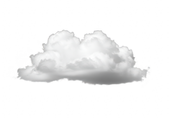 Fluffy white cloud isolated on transparent background